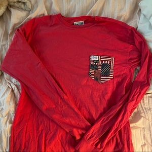 Fraternity Collection Long Sleeve Tee with Flag